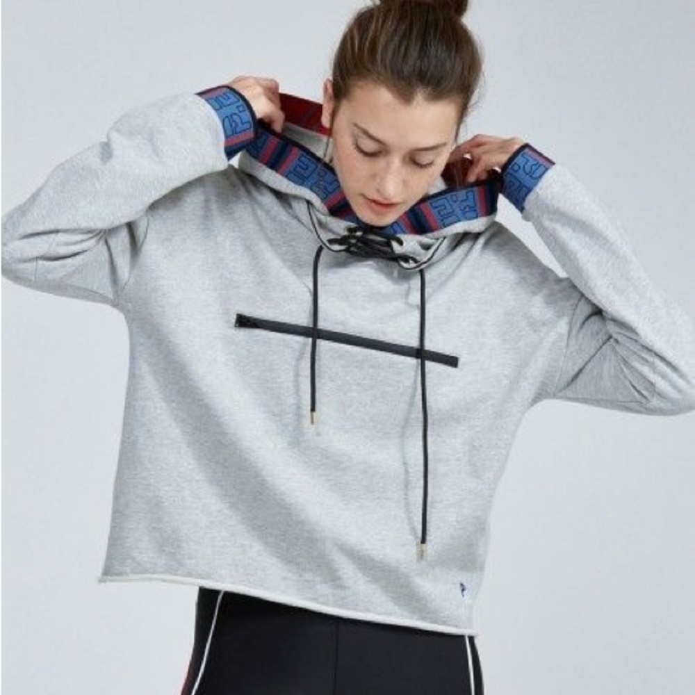 PE NATION GREY MARL HOODIE
